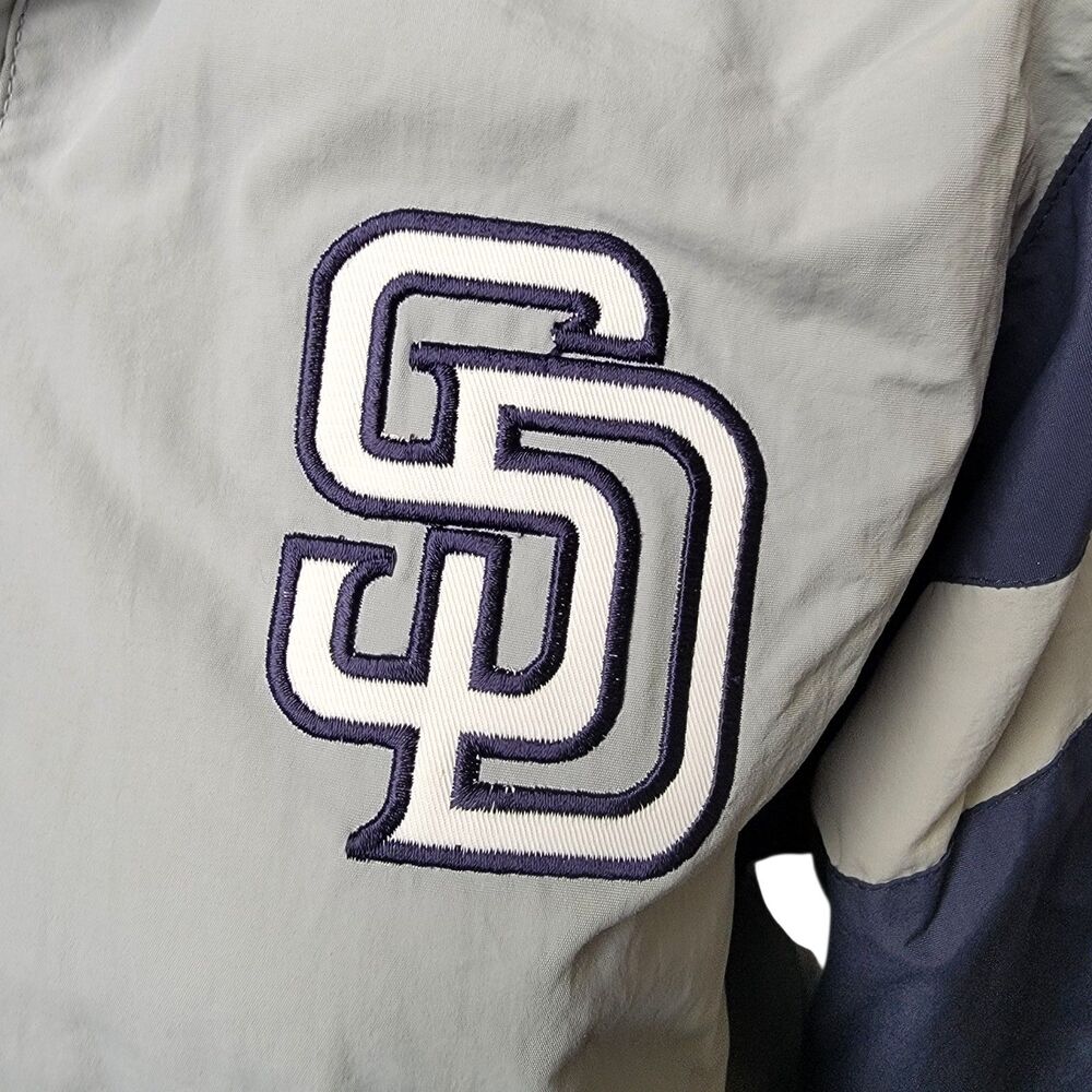 Vintage San Diego Padres Windbreaker Jacket Majestic Authentic Women's MLB Large - Picture 4 of 15